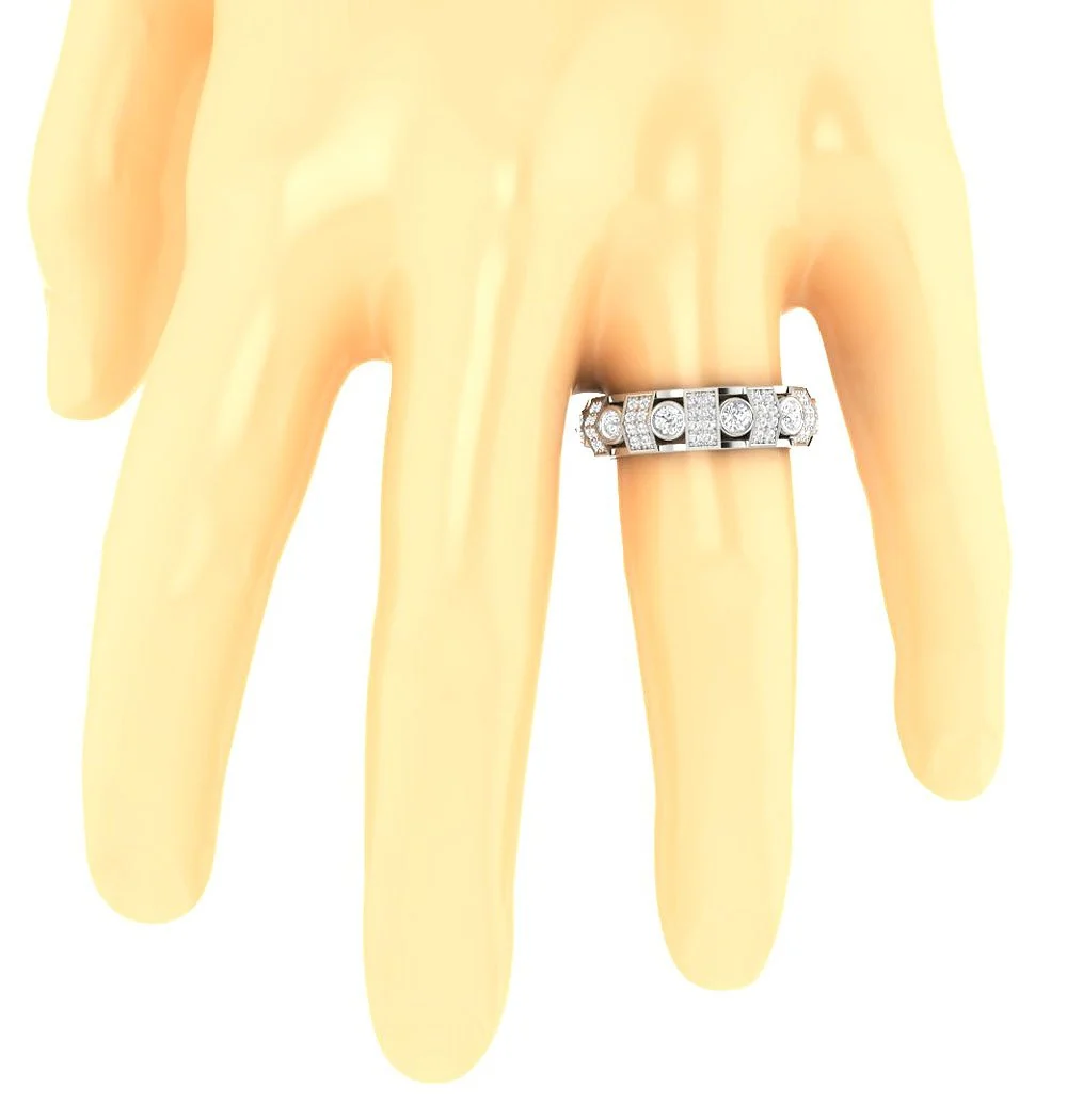 The Cohen Designer 2 Carat Full Round Diamond Eternity Wedding Ring 14K Yellow Gold - Image 7