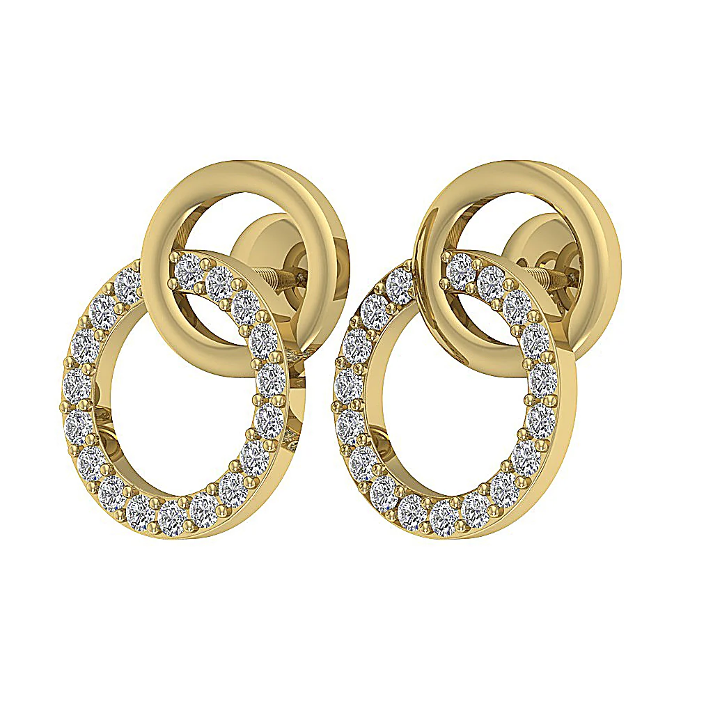 The Cole Natural Diamond Circle Fashion Stud Earring White Gold Screw Back - Image 11