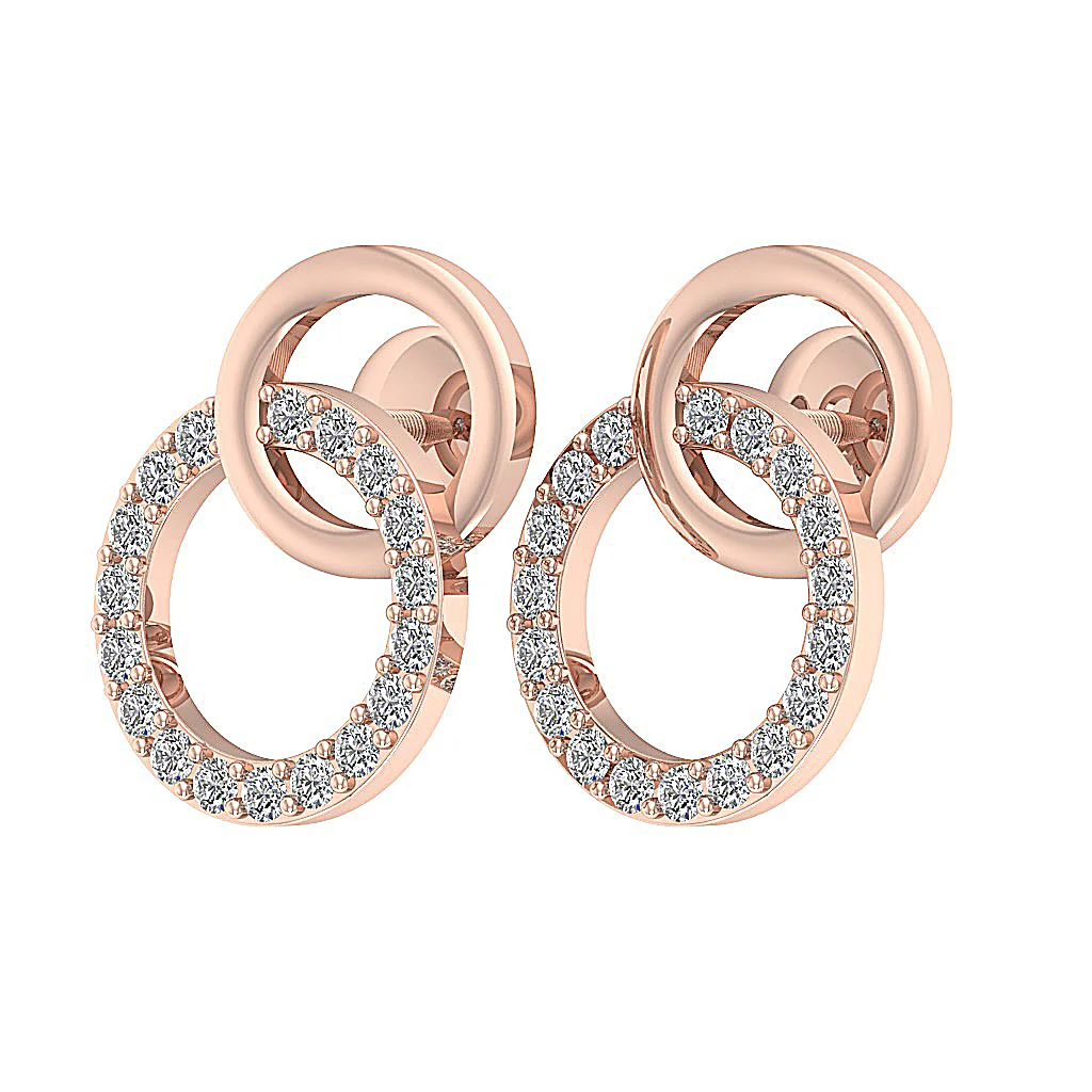 The Cole Natural Diamond Circle Fashion Stud Earring White Gold Screw Back - Image 12