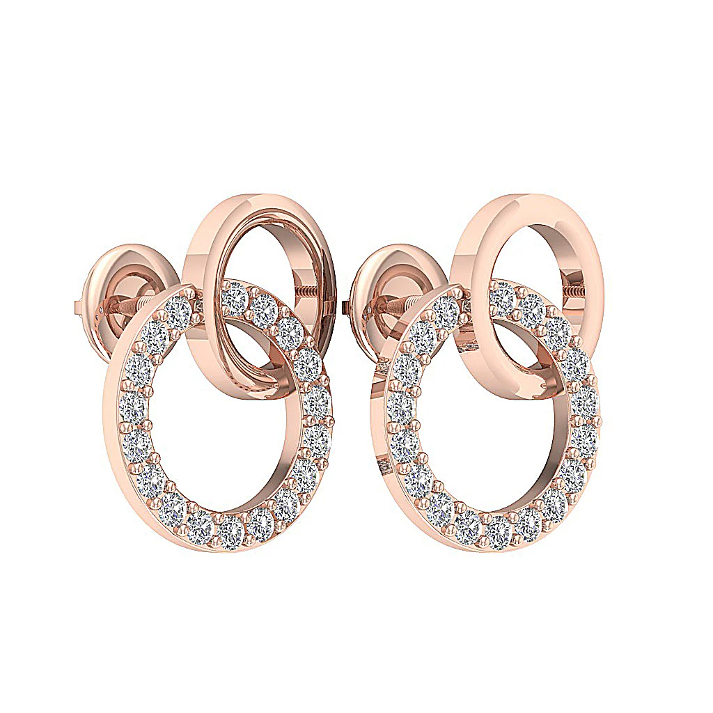 The Cole Natural Diamond Circle Fashion Stud Earring White Gold Screw Back - Image 15