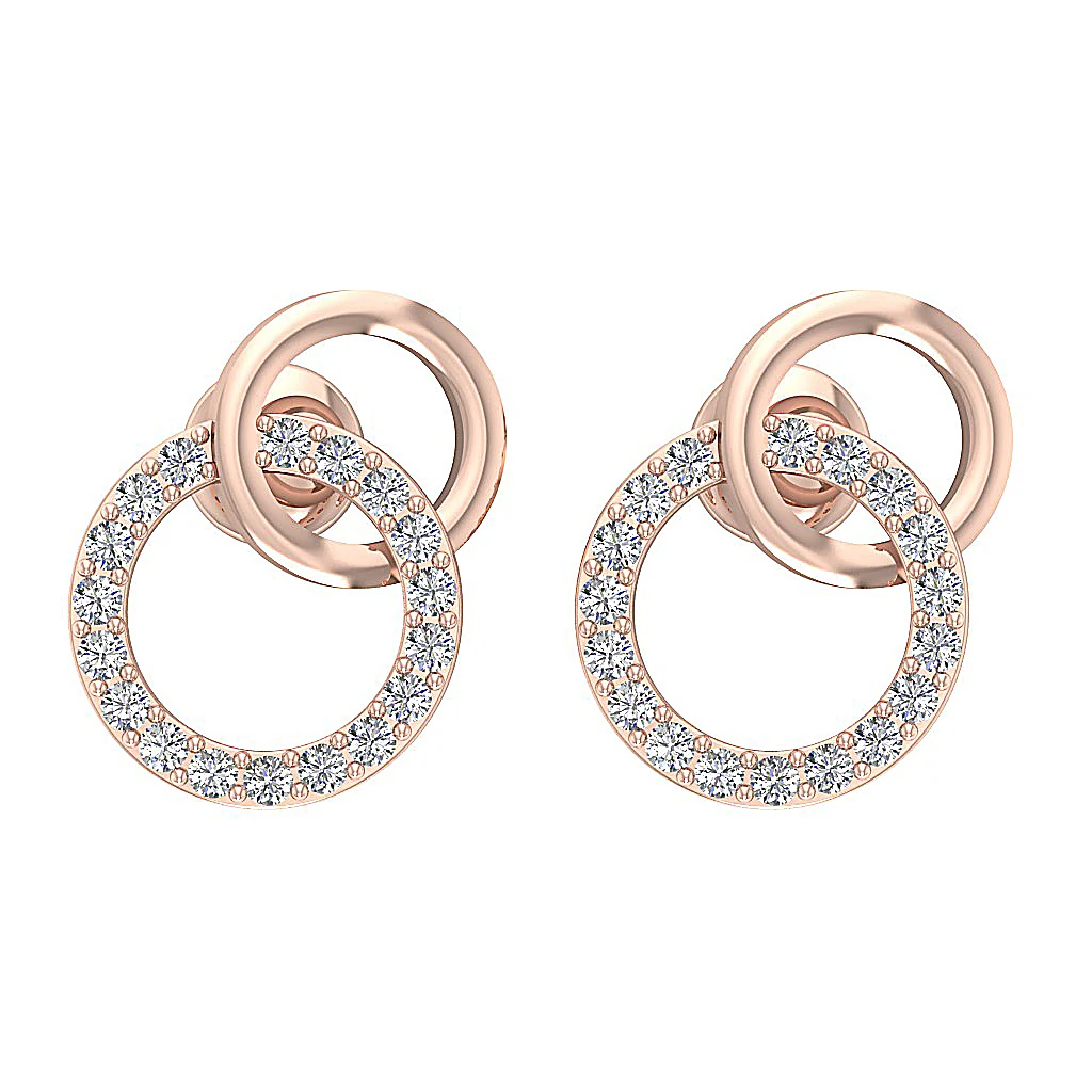 The Cole Natural Diamond Circle Fashion Stud Earring White Gold Screw Back - Image 4