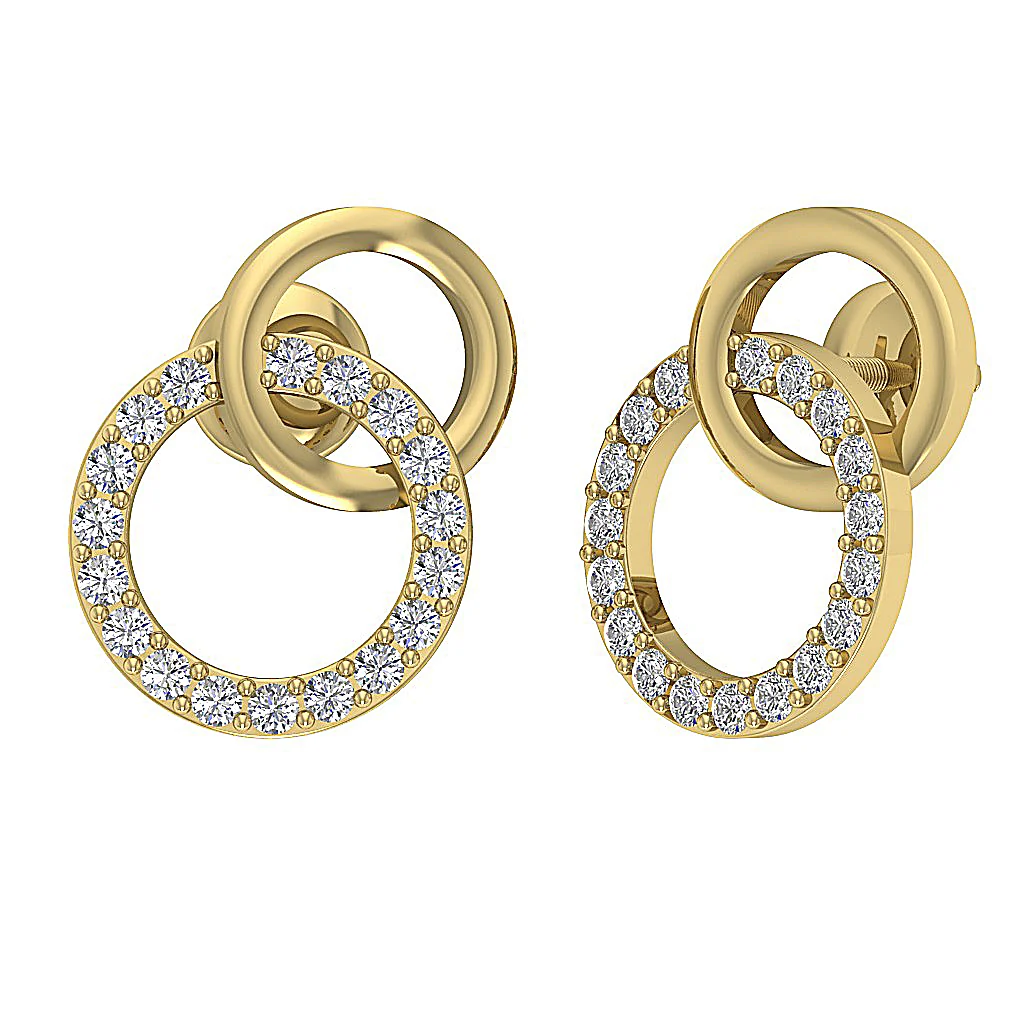 The Cole Natural Diamond Circle Fashion Stud Earring White Gold Screw Back - Image 8