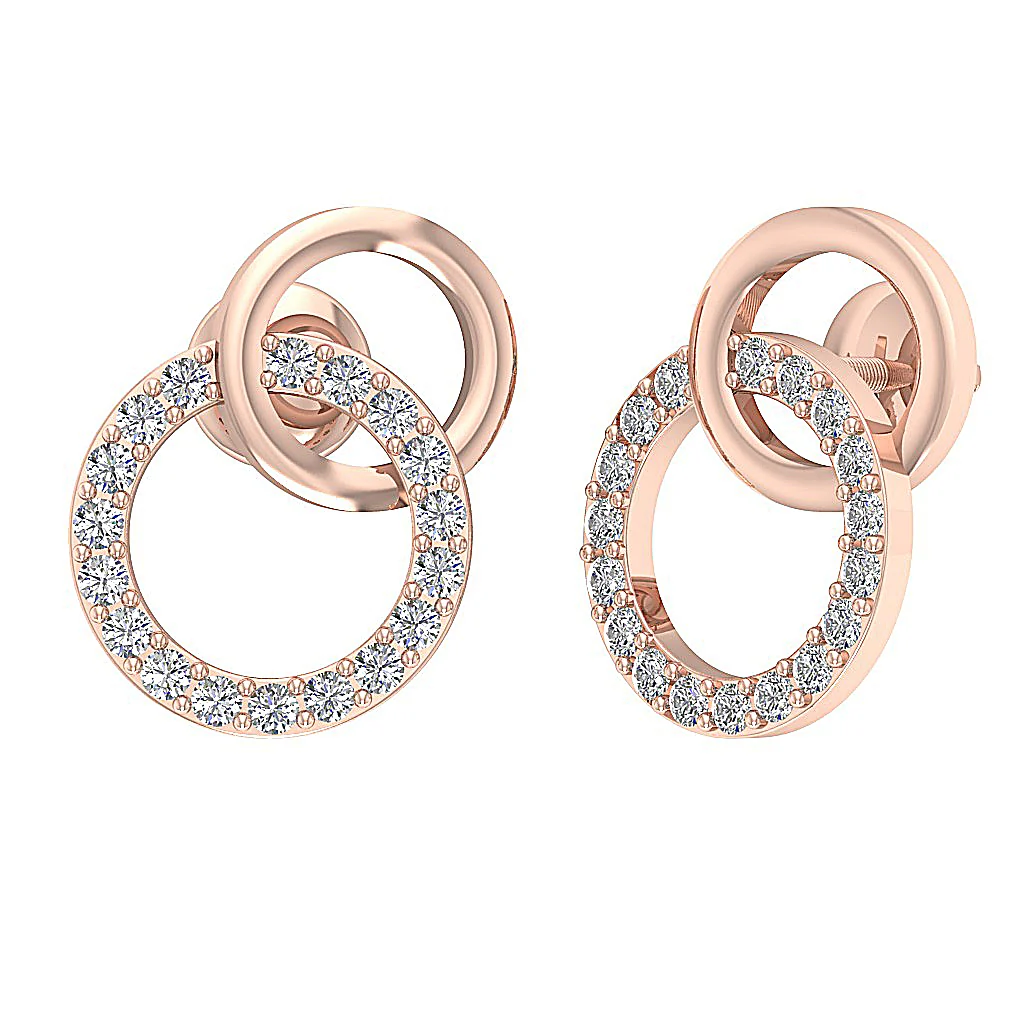 The Cole Natural Diamond Circle Fashion Stud Earring White Gold Screw Back - Image 9