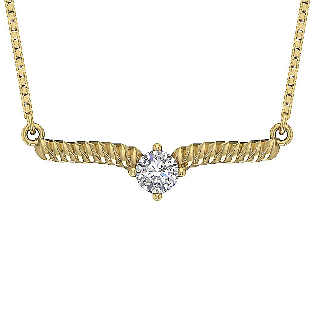 The Cole 0.50 Carat Solitaire Round Cut Diamond Fashion Pendant 14K Solid Gold