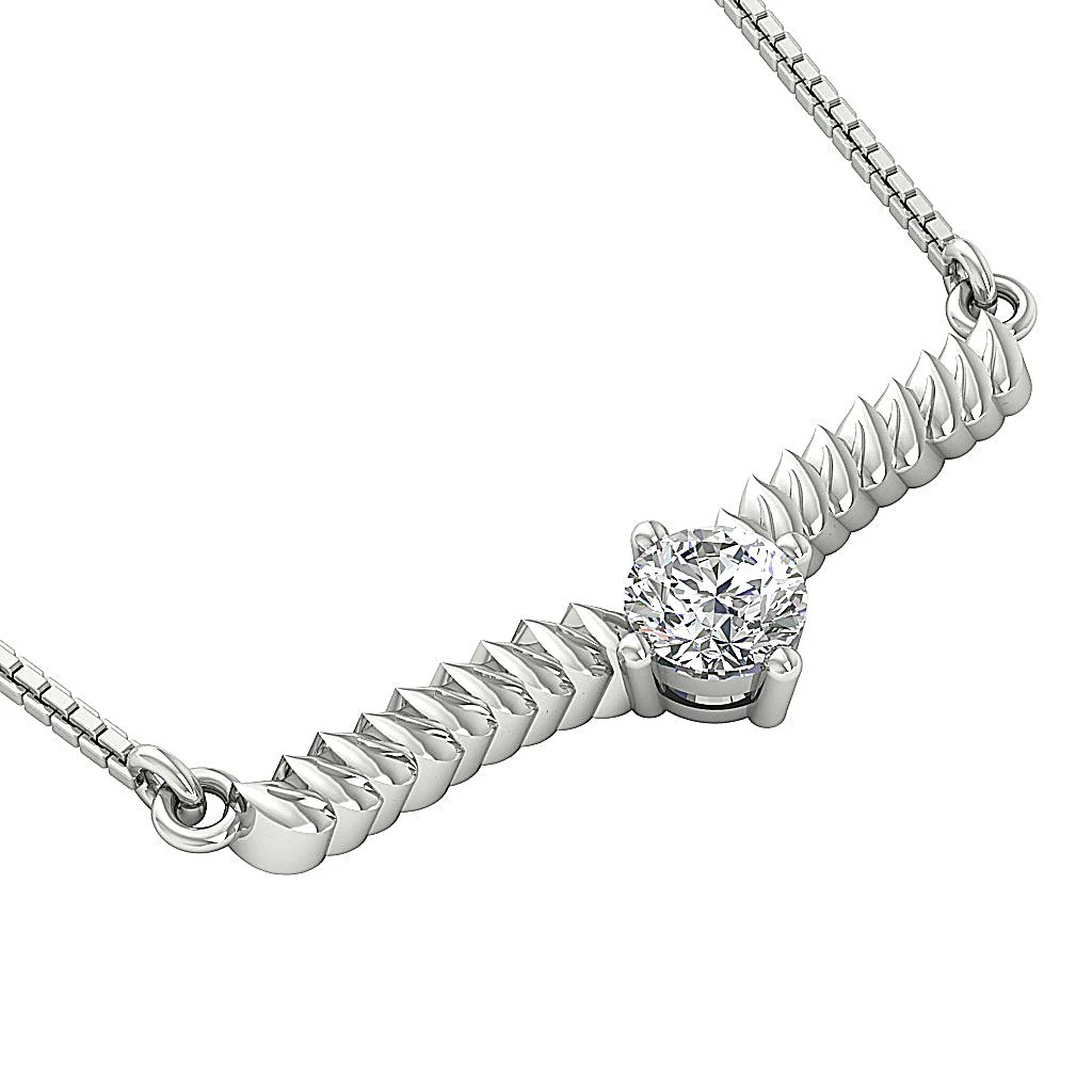 The Cole 0.50 Carat Solitaire Round Cut Diamond Fashion Pendant 14K Solid Gold - Image 2