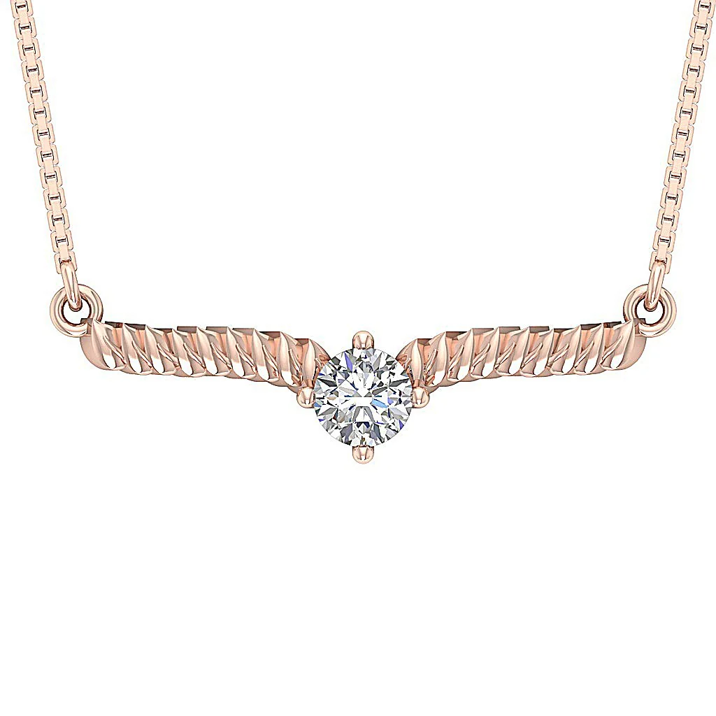 The Cole 0.50 Carat Solitaire Round Cut Diamond Fashion Pendant 14K Solid Gold - Image 3