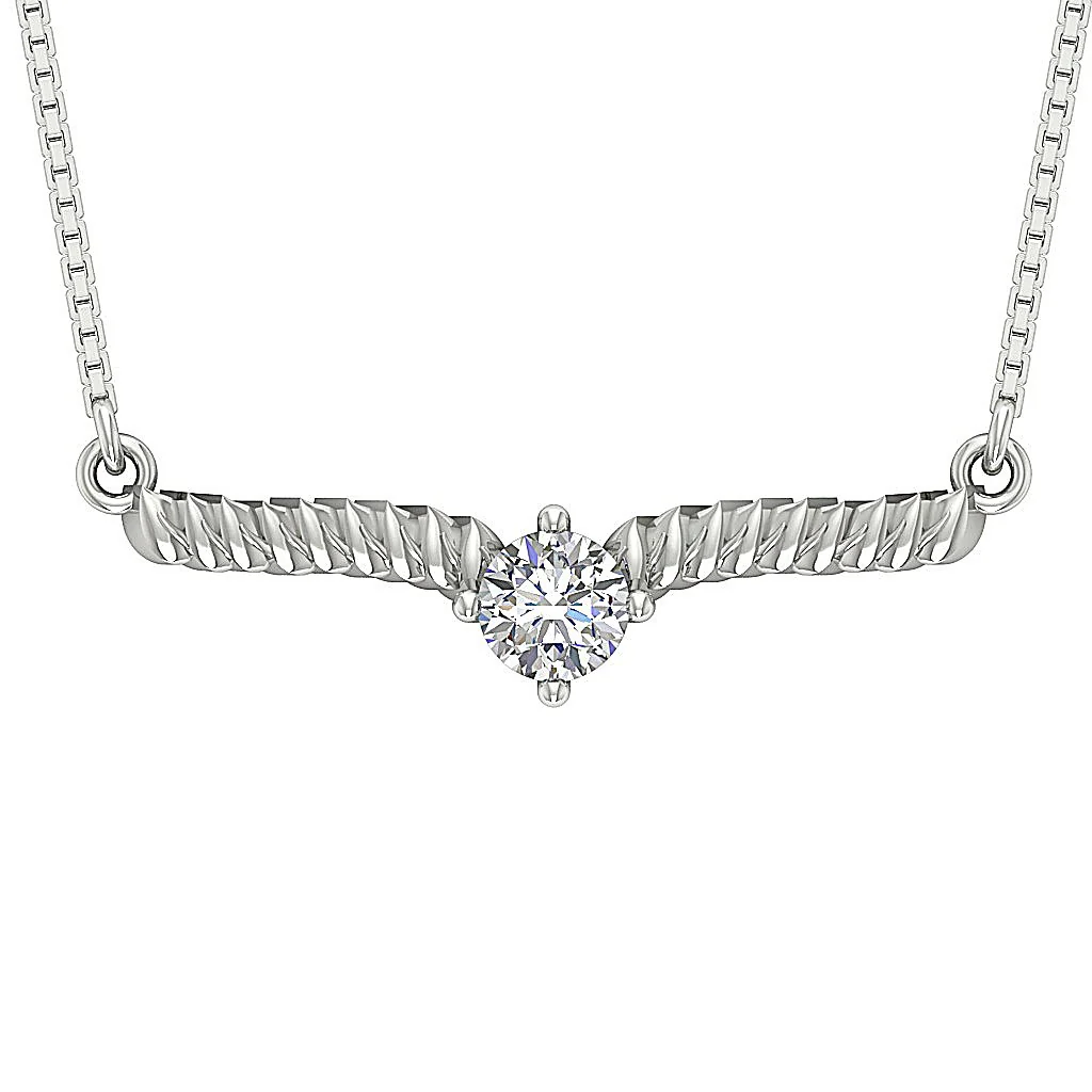 The Cole 0.50 Carat Solitaire Round Cut Diamond Fashion Pendant 14K Solid Gold - Image 4