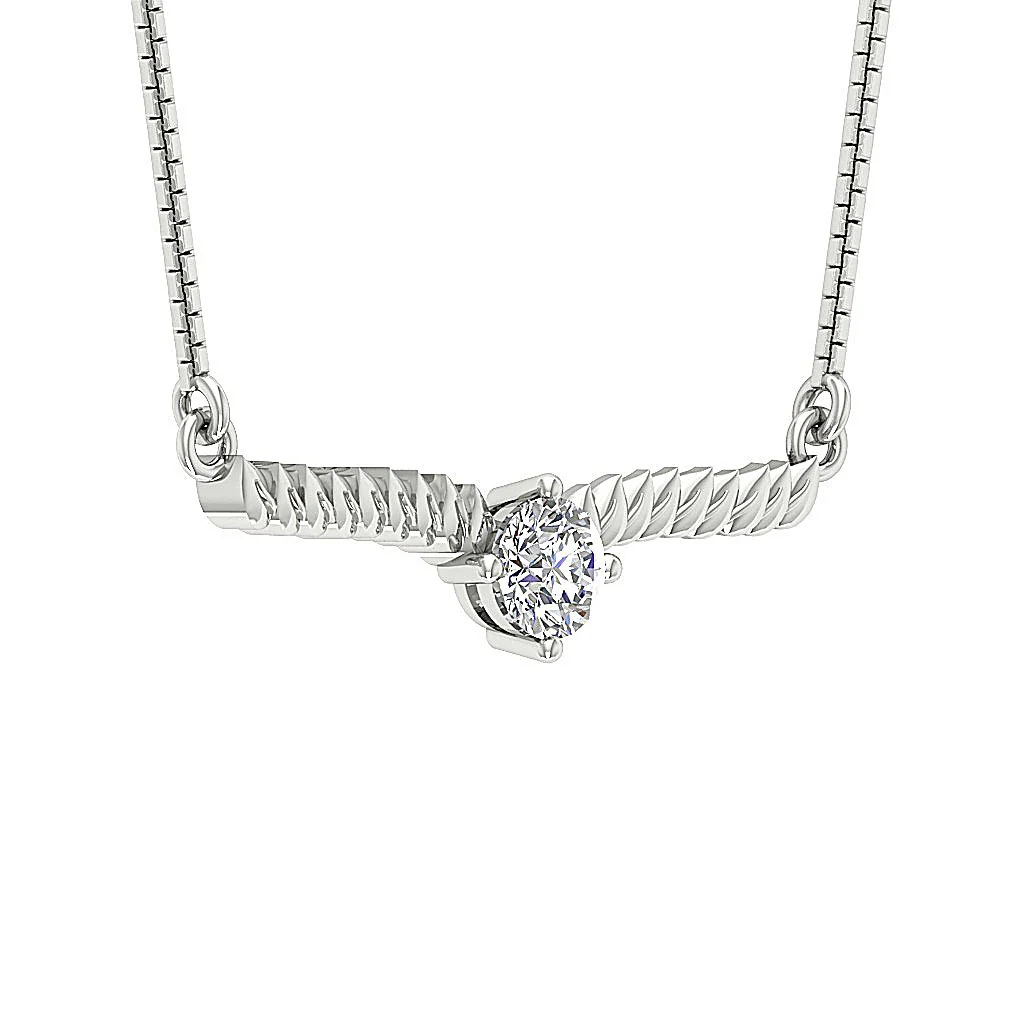 The Cole 0.50 Carat Solitaire Round Cut Diamond Fashion Pendant 14K Solid Gold - Image 5