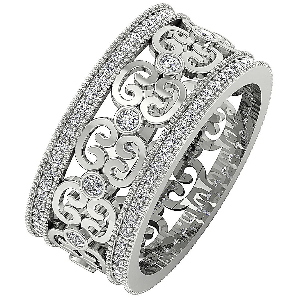 The Colin Unique Designe White Gold Genuine Diamond Eternity Anniversary Ring 10.20 mm