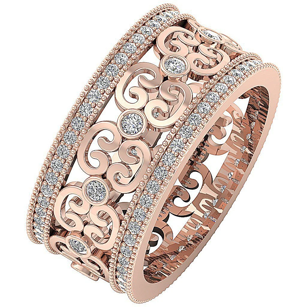 The Colin Unique Designe White Gold Genuine Diamond Eternity Anniversary Ring 10.20 mm - Image 3