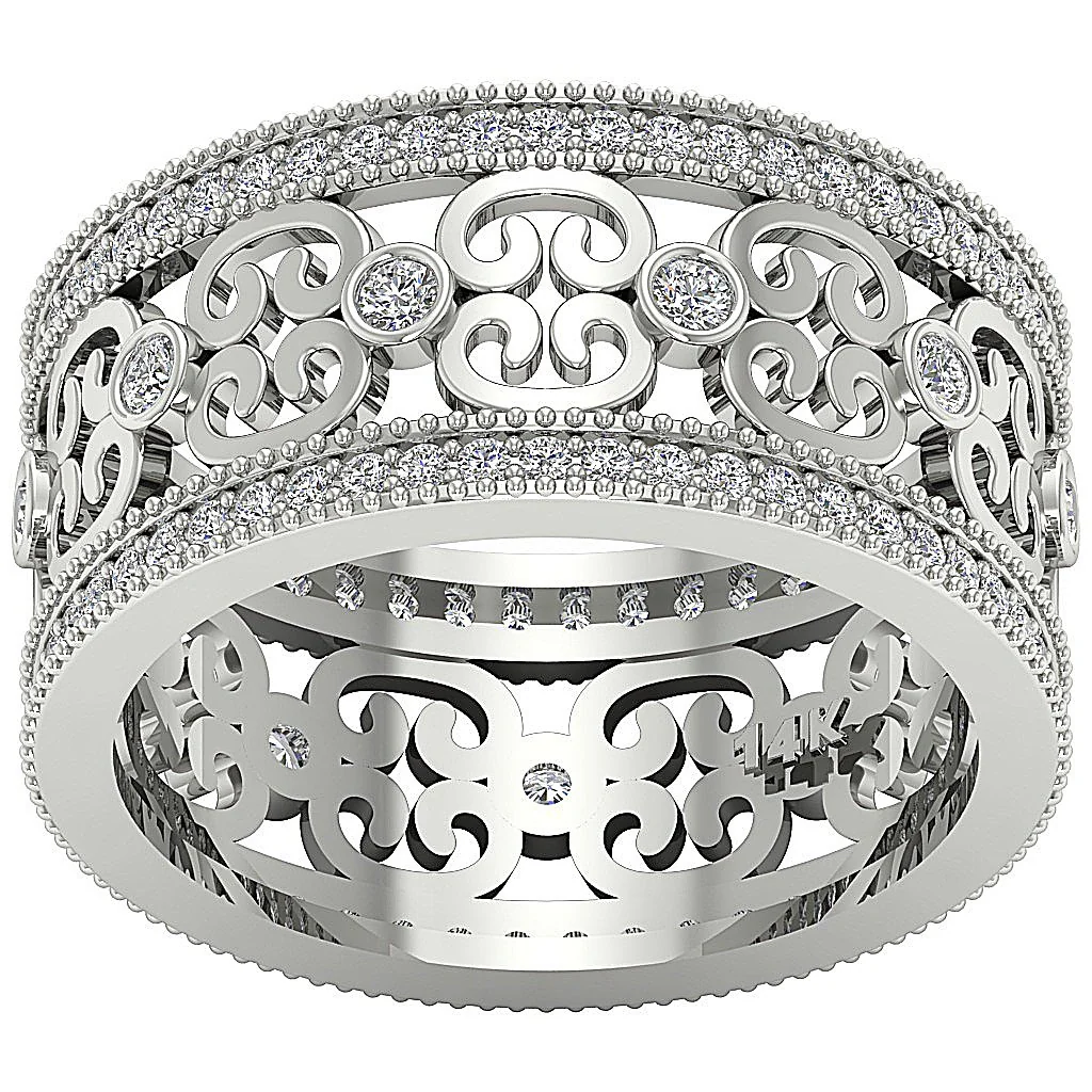 The Colin Unique Designe White Gold Genuine Diamond Eternity Anniversary Ring 10.20 mm - Image 4