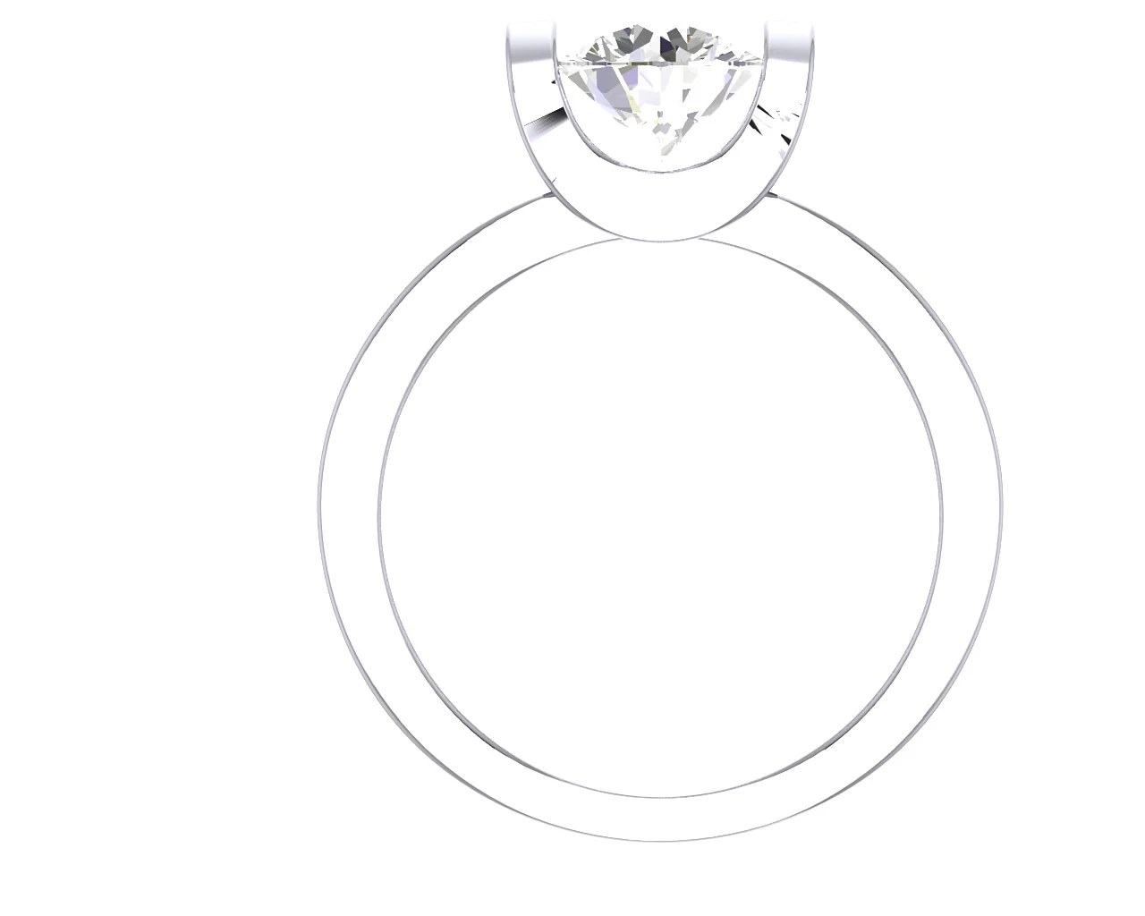 G-I1 1.25ct Natural Solitaire Diamond Ring - Bar Set Engagement Ring in Solid Gold - Image 5