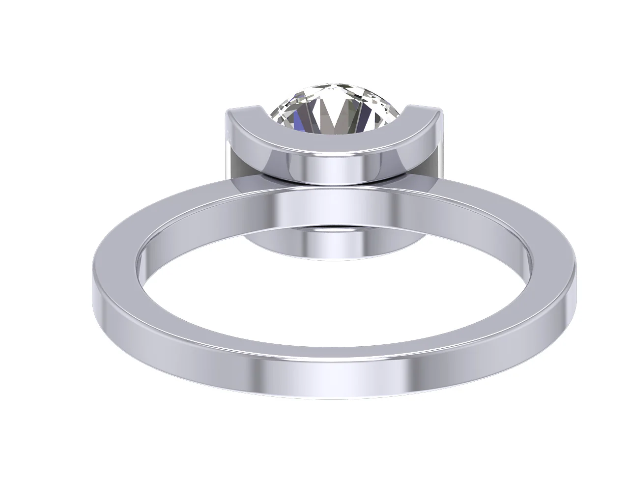 G-I1 1.25ct Natural Solitaire Diamond Ring - Bar Set Engagement Ring in Solid Gold - Image 7