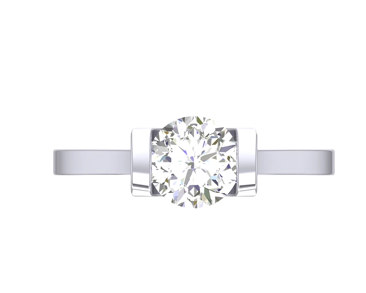 G-I1 1.25ct Natural Solitaire Diamond Ring - Bar Set Engagement Ring in Solid Gold - Image 8