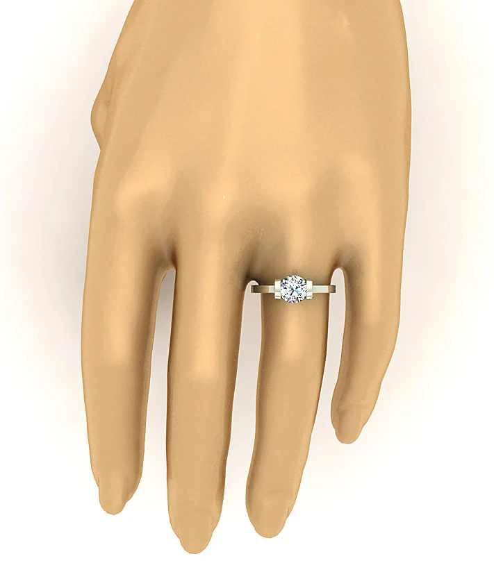 G-I1 1.25ct Natural Solitaire Diamond Ring - Bar Set Engagement Ring in Solid Gold - Image 9