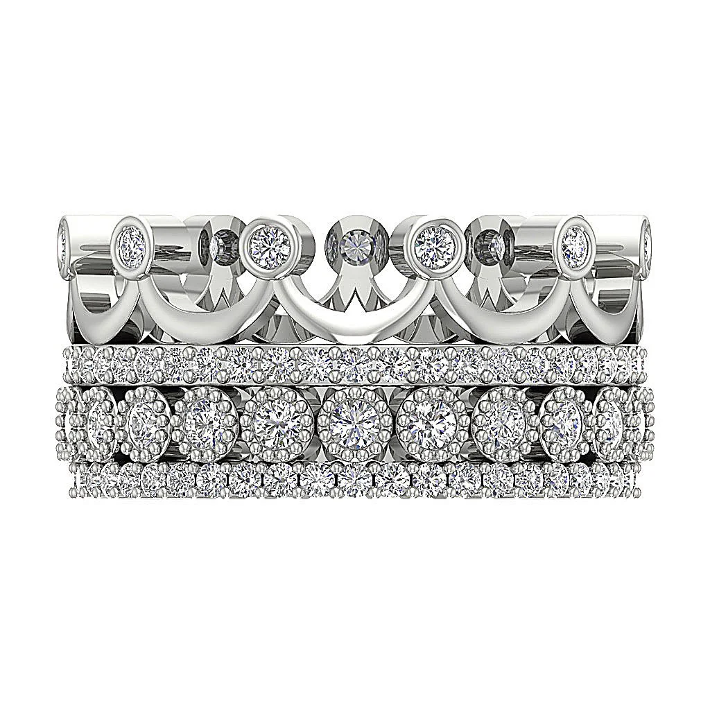 The Colson Gorgeous Crown Three Eternity Engagement Ring Yellow Gold Natural Diamond - Image 6