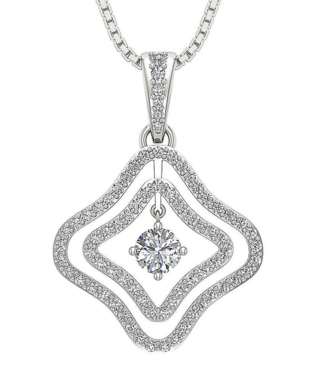 The Colt 14k Rose Gold Fashion Pendant Necklace Natural Diamond Prong Set - Image 3