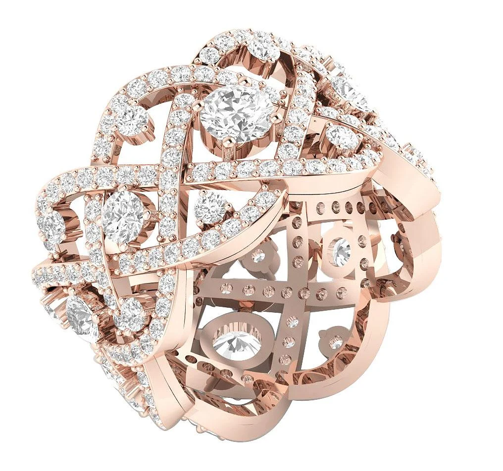 The Colt Rose Gold Full Eternity Round Cut Diamond Engagement Ring 13.00 mm Width