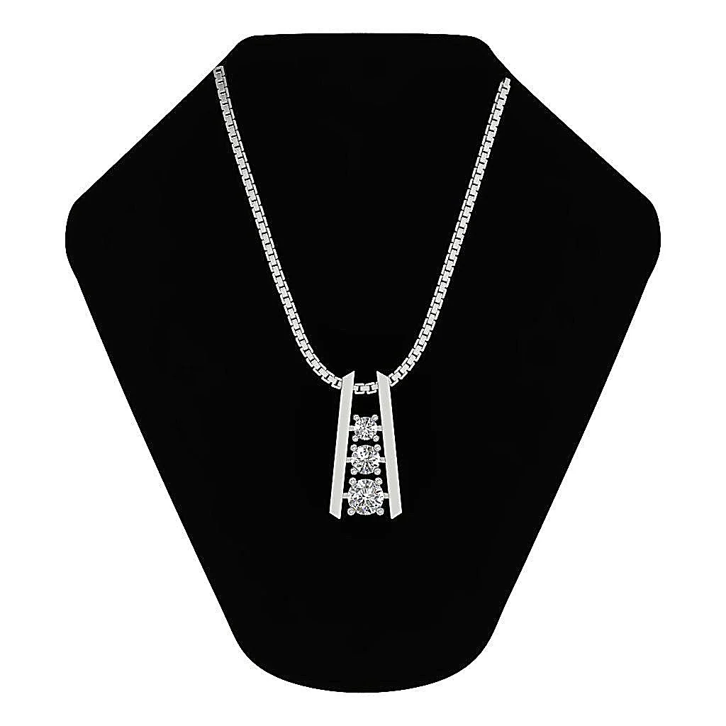 The Colton Journey Round 3 Stone Natural Diamond Fashion Pendant 14K Rose Gold - Image 6