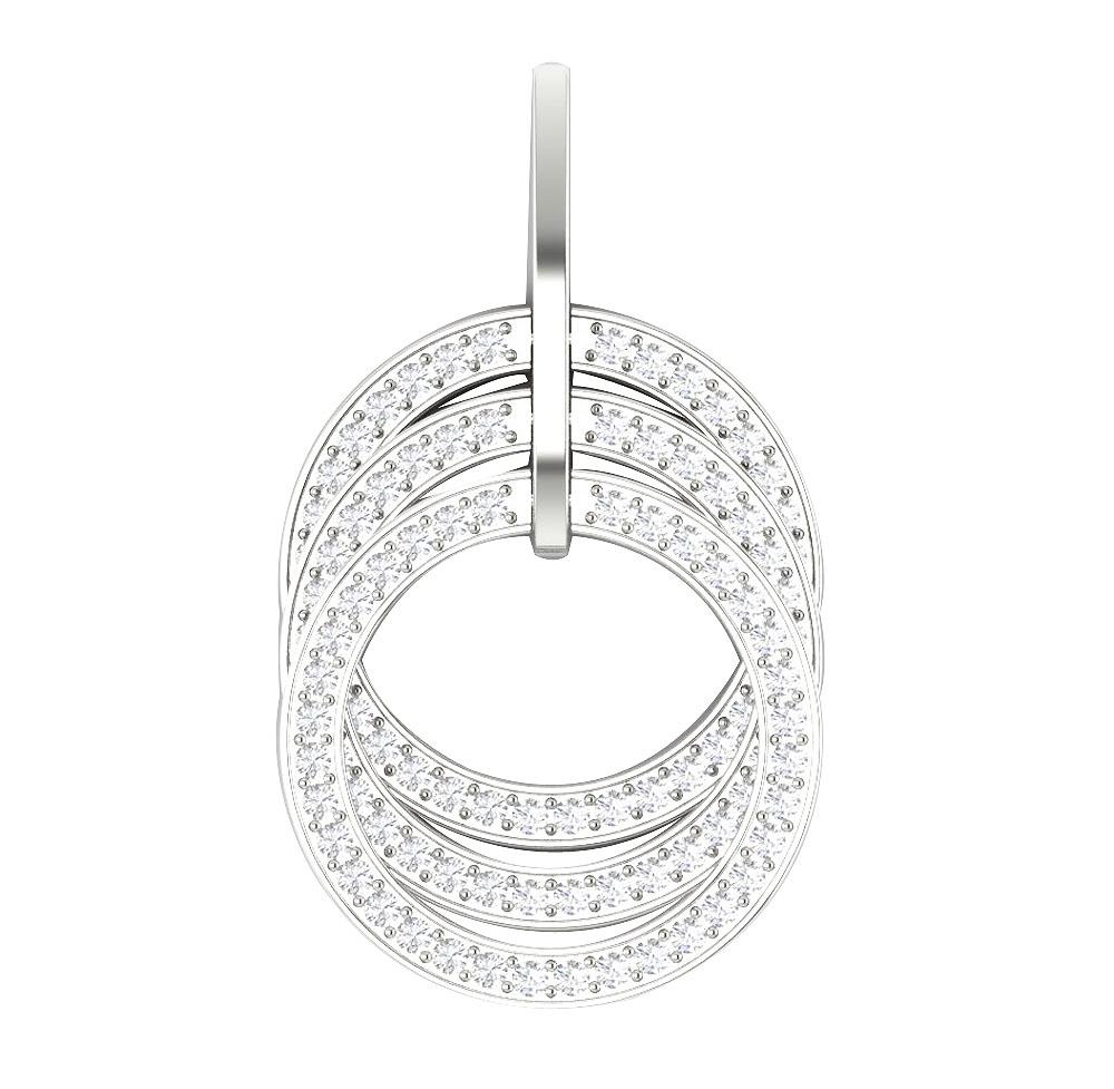 The Connor 1.50 Carat Round Diamond Yellow Gold Fashion Circle Pendant 1.40 Inch - Image 2
