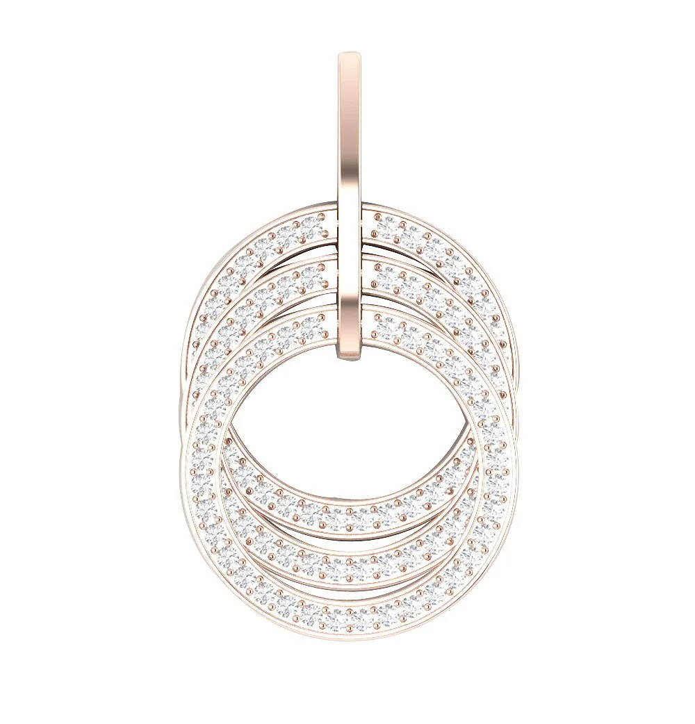 The Connor 1.50 Carat Round Diamond Yellow Gold Fashion Circle Pendant 1.40 Inch - Image 3