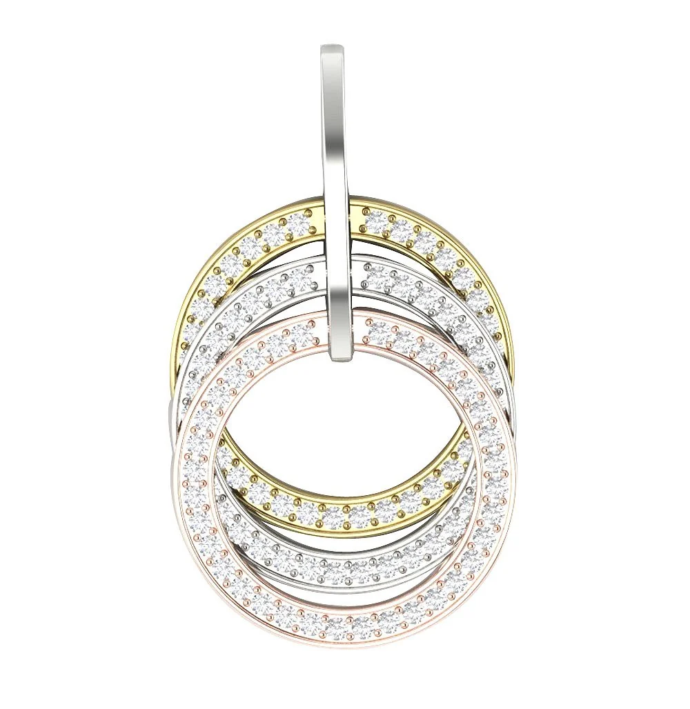 The Connor 1.50 Carat Round Diamond Yellow Gold Fashion Circle Pendant 1.40 Inch - Image 5