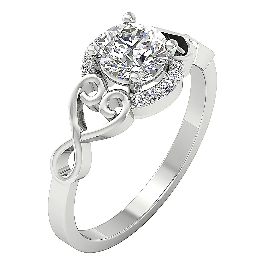 The Conor 14k Rose Gold Fancy Natural Diamond Solitaire Anniversary Ring Prong Set - Image 2