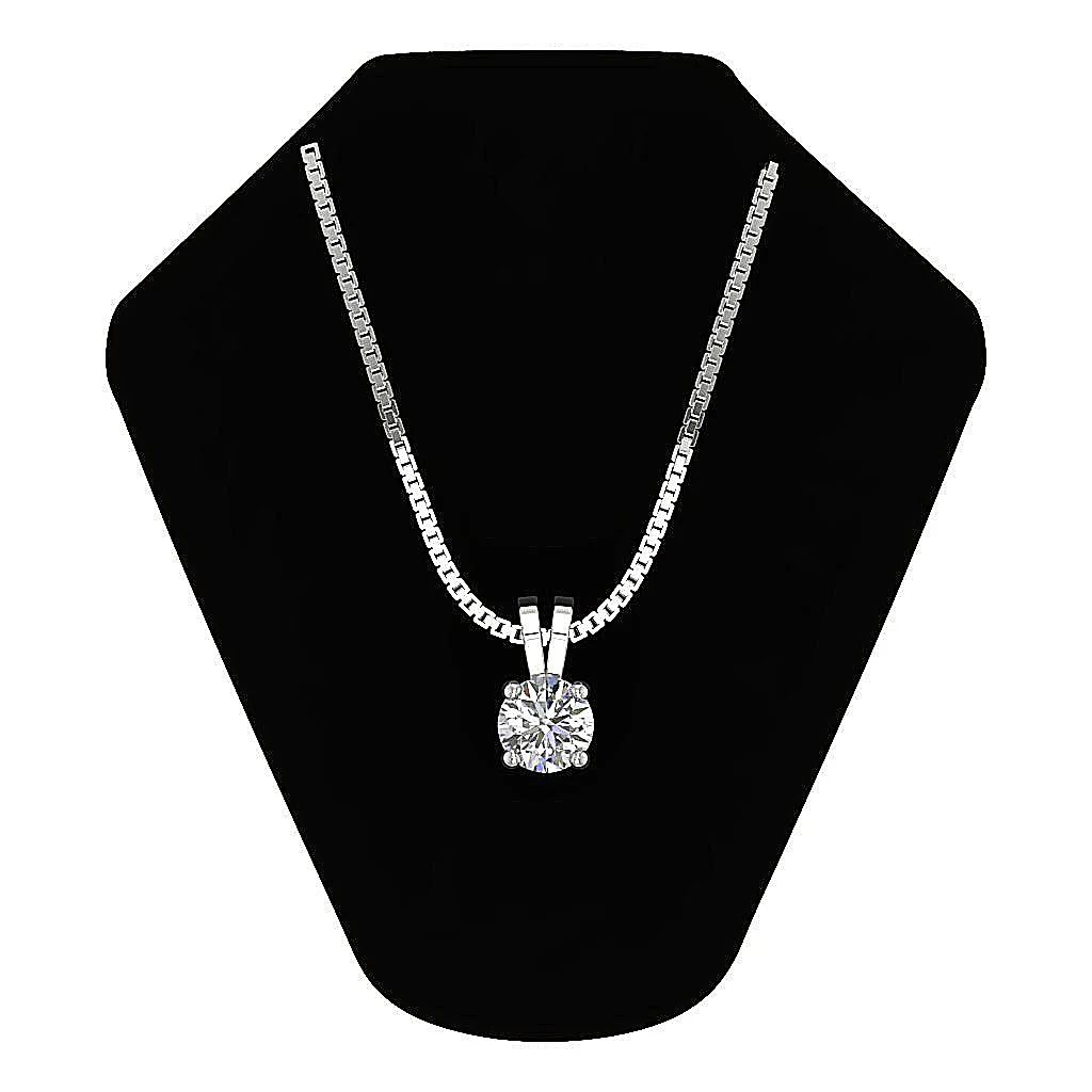 Ladies Round Brilliant Cut Solitaire Diamond I1/SI1 G 0.50-1.00Ct Pendant Necklace 14K Solid Gold - Image 10