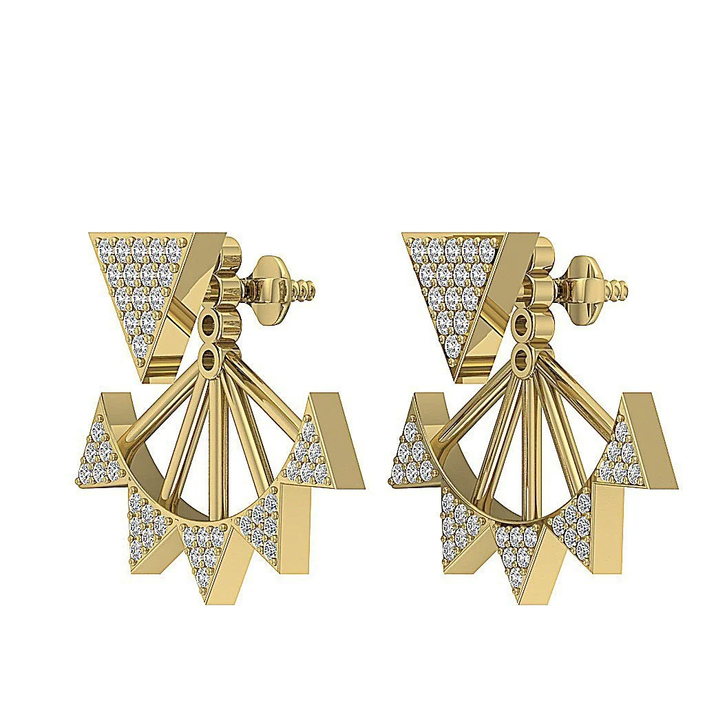 The Crew Fancy Removable Jacket Stud Earring Natural Diamond 14K Rose Gold - Image 11