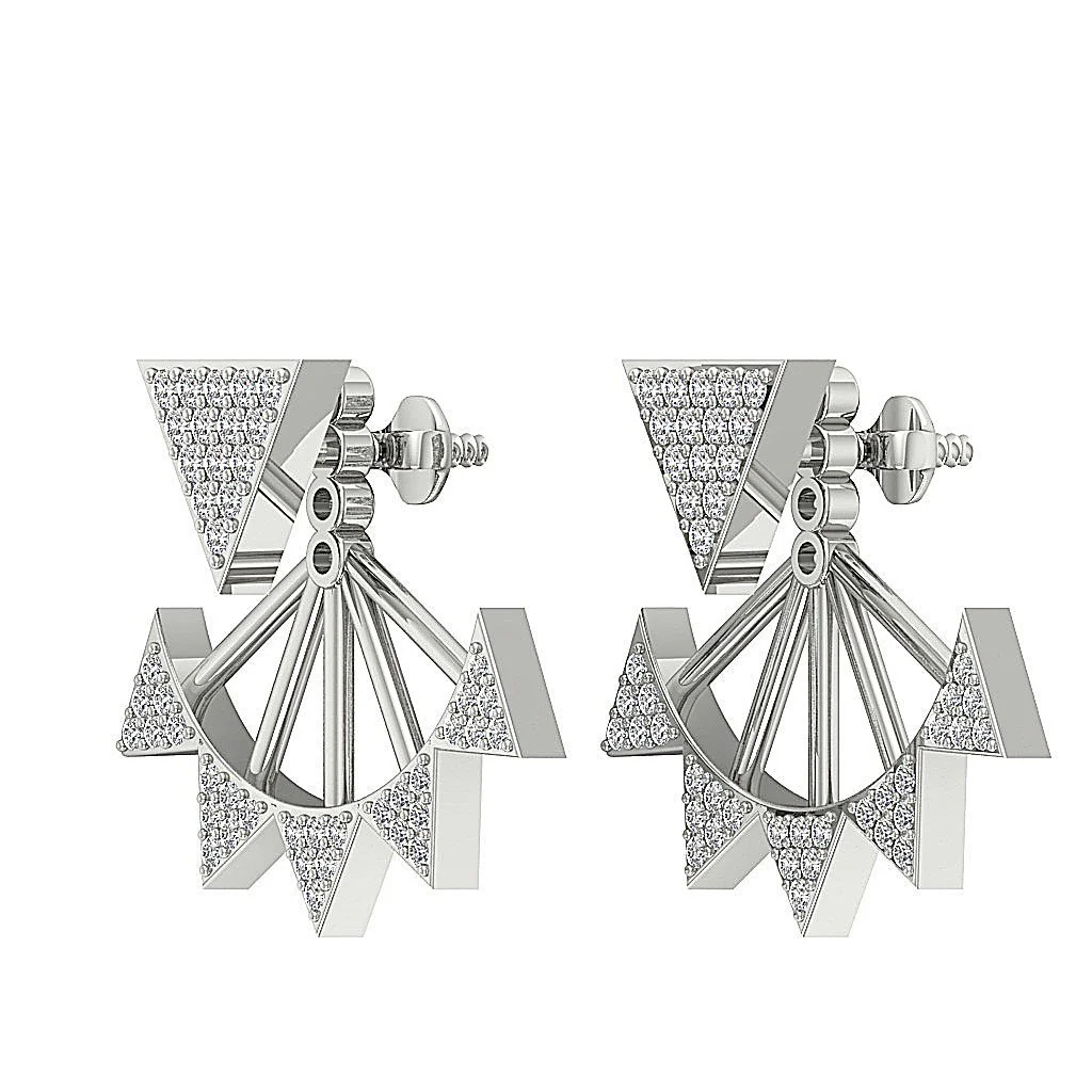 The Crew Fancy Removable Jacket Stud Earring Natural Diamond 14K Rose Gold - Image 12