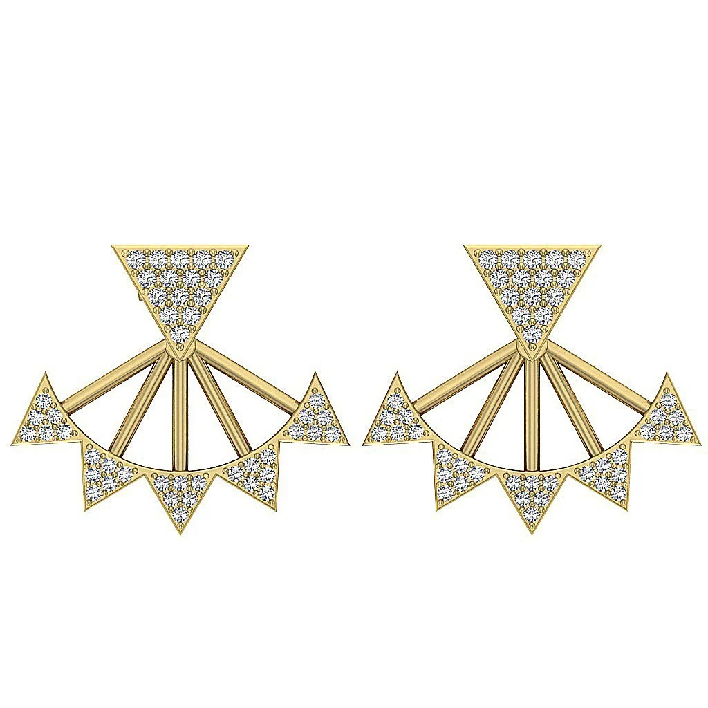 The Crew Fancy Removable Jacket Stud Earring Natural Diamond 14K Rose Gold - Image 3