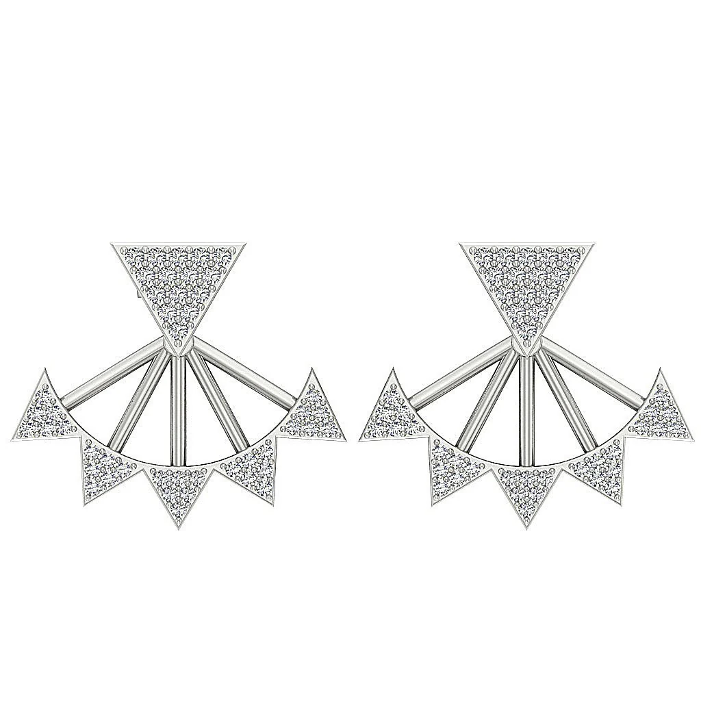 The Crew Fancy Removable Jacket Stud Earring Natural Diamond 14K Rose Gold - Image 4
