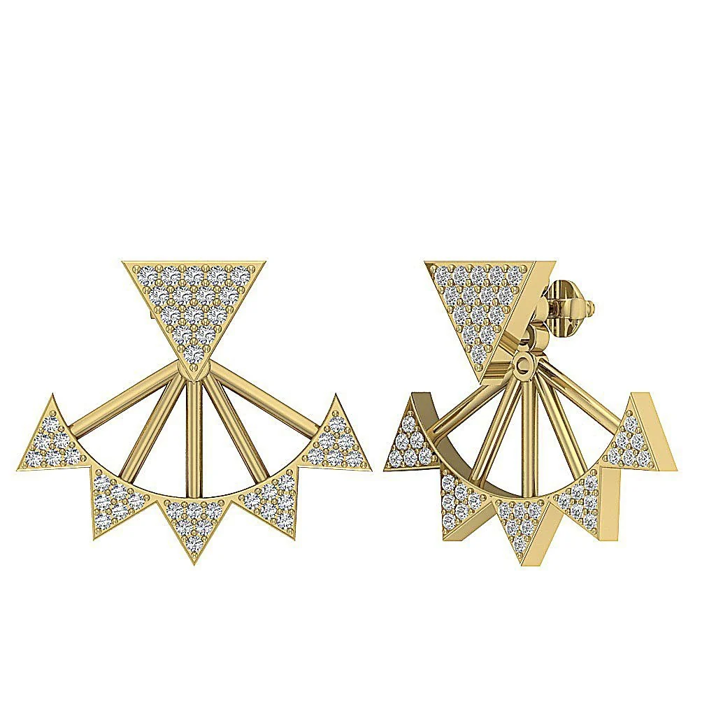 The Crew Fancy Removable Jacket Stud Earring Natural Diamond 14K Rose Gold - Image 6
