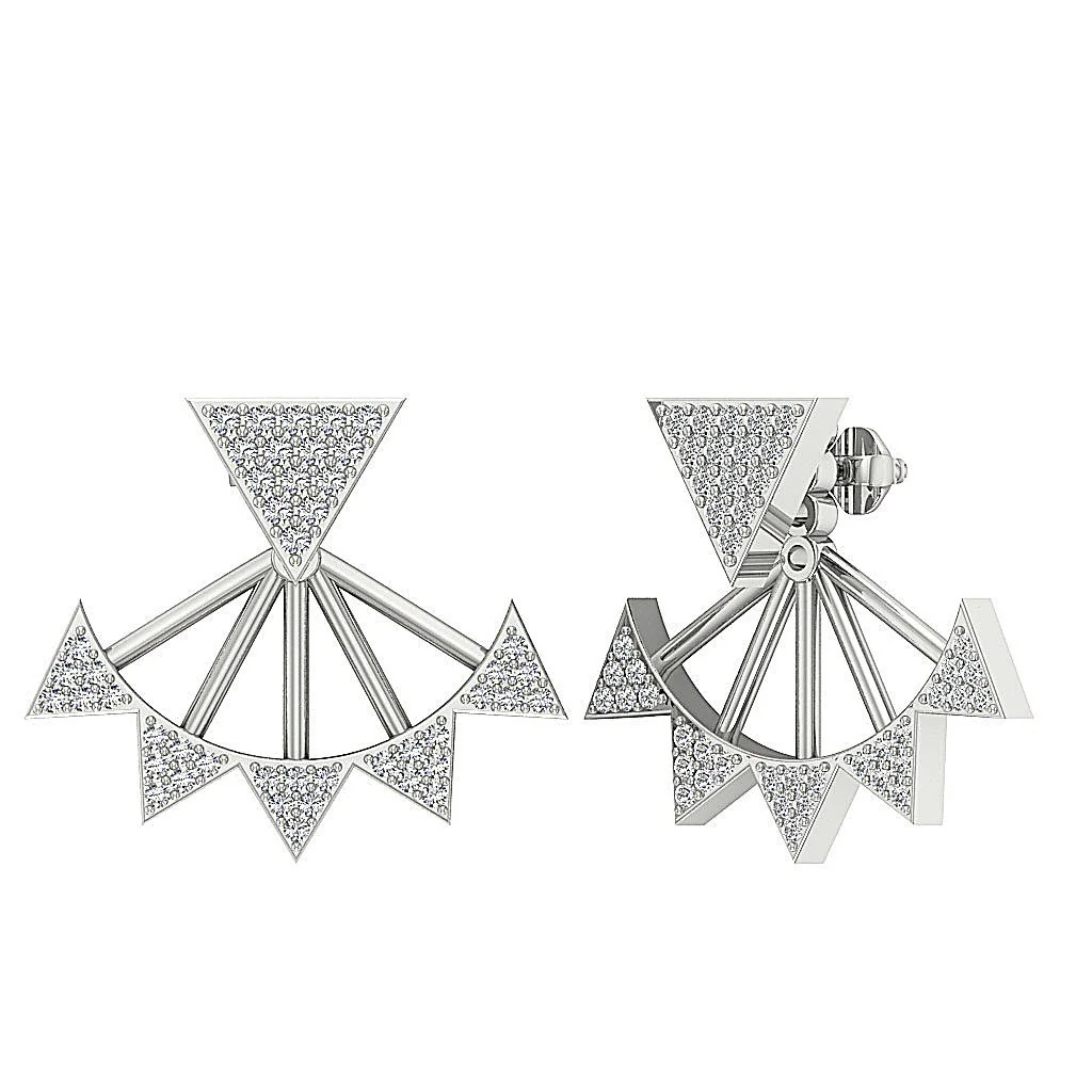 The Crew Fancy Removable Jacket Stud Earring Natural Diamond 14K Rose Gold - Image 7