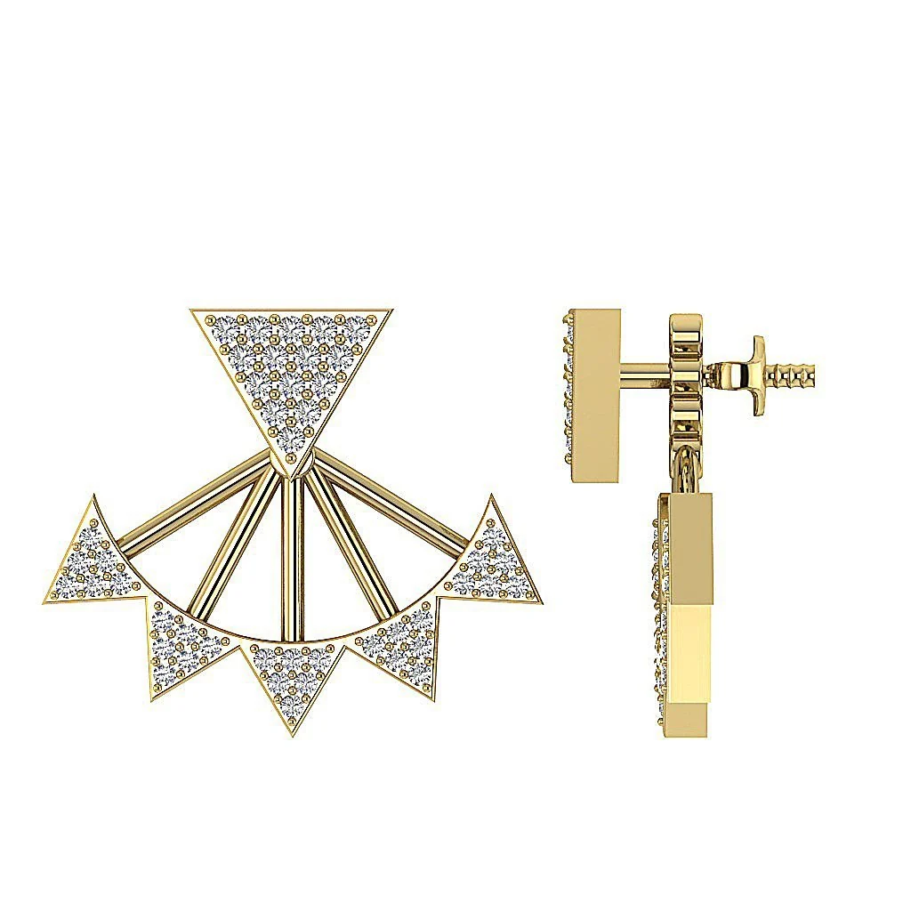The Crew Fancy Removable Jacket Stud Earring Natural Diamond 14K Rose Gold - Image 8