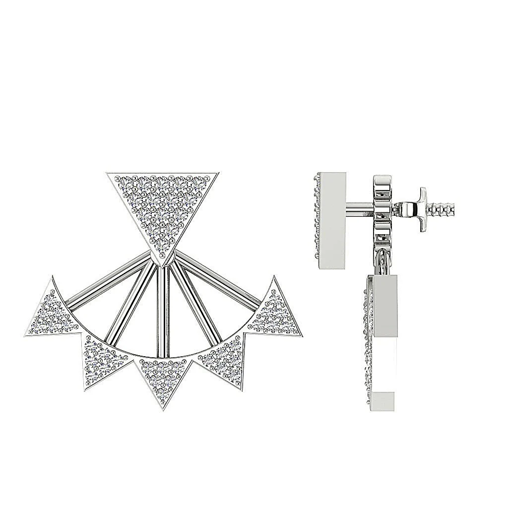 The Crew Fancy Removable Jacket Stud Earring Natural Diamond 14K Rose Gold - Image 9