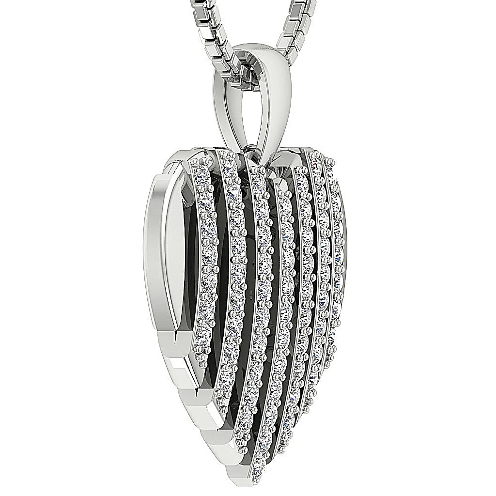 The Cristian Genuine Diamond 14K Solid Yellow Gold Designer Heart Pendant Prong Set - Image 4