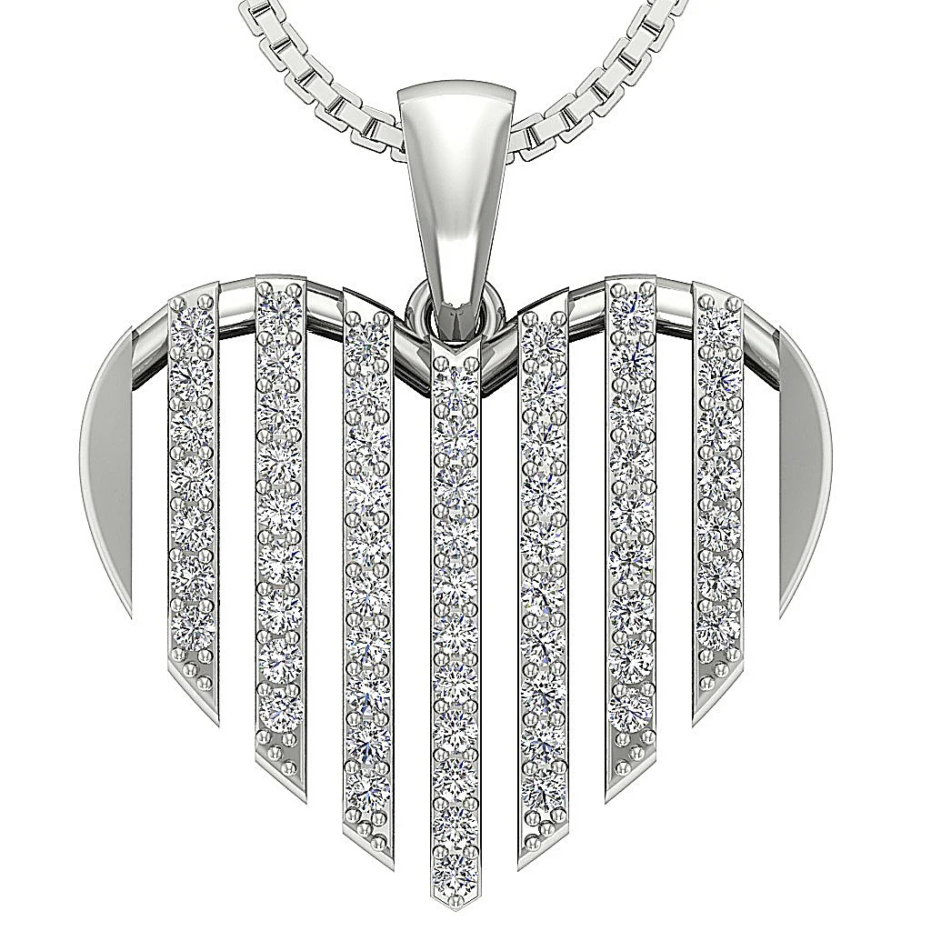 The Cristian Genuine Diamond 14K Solid Yellow Gold Designer Heart Pendant Prong Set - Image 6