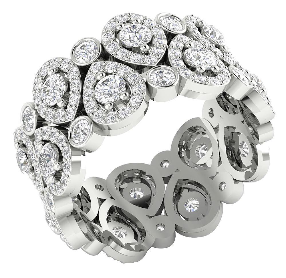 The Cristian Gorgeous Halo Set Round Cut Diamond Yellow Gold Eternity Wedding Ring - Image 2