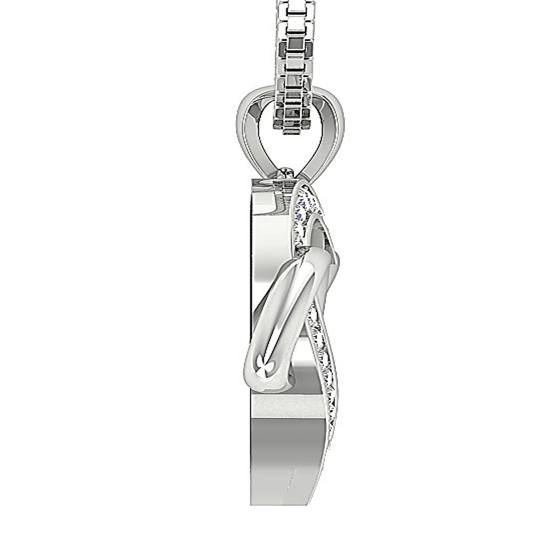 The Cruz Round Cut Diamond Infinite Knots Heart Pendant Yellow Gold Prong Set - Image 5