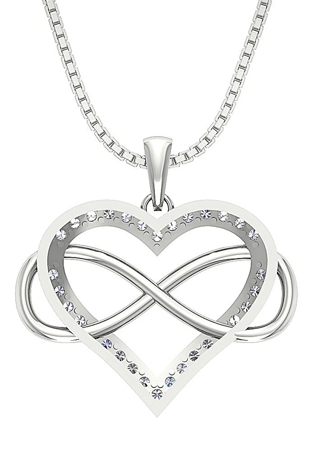 The Cruz Round Cut Diamond Infinite Knots Heart Pendant Yellow Gold Prong Set - Image 7