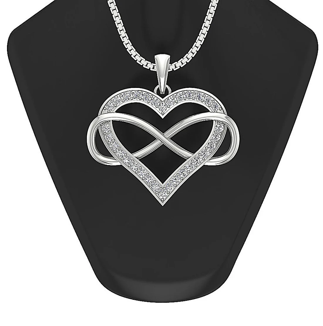 The Cruz Round Cut Diamond Infinite Knots Heart Pendant Yellow Gold Prong Set - Image 9