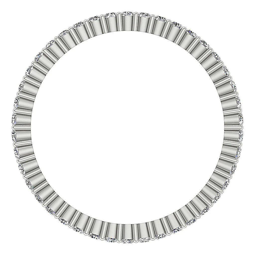 The Cruz Two Row Classic Eternity Anniversary Ring Rose Gold Natural Diamond Prong Set - Image 5
