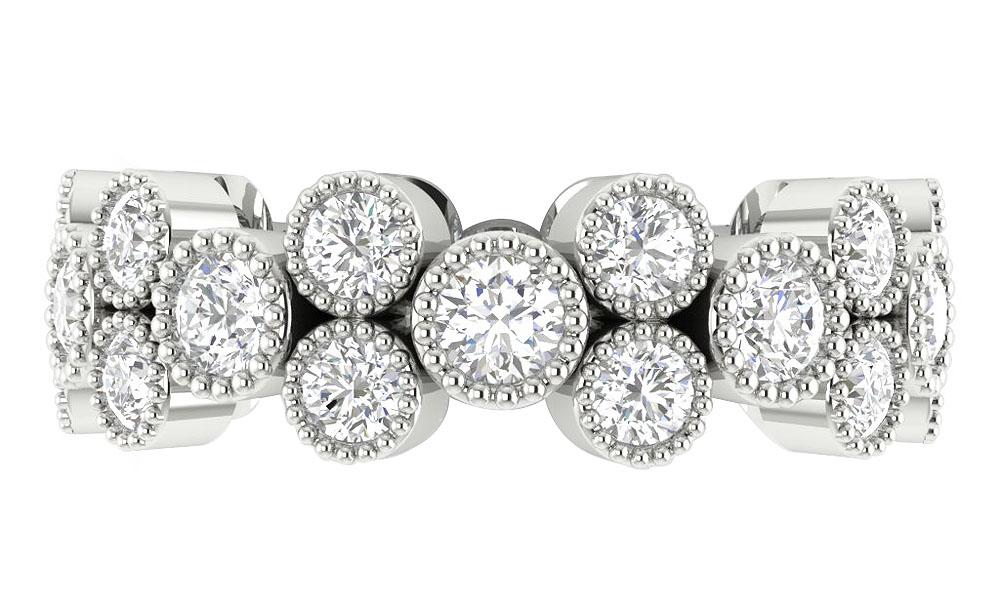The Cyrus Milgrain Bezel Set Round Cut Diamond 14K Yellow Gold Full Eternity Ring - Image 6