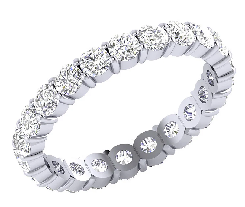 The Dakota Classic Full Eternity Ring Rose Gold 2 Carat Natural Diamond Prong Set - Image 2