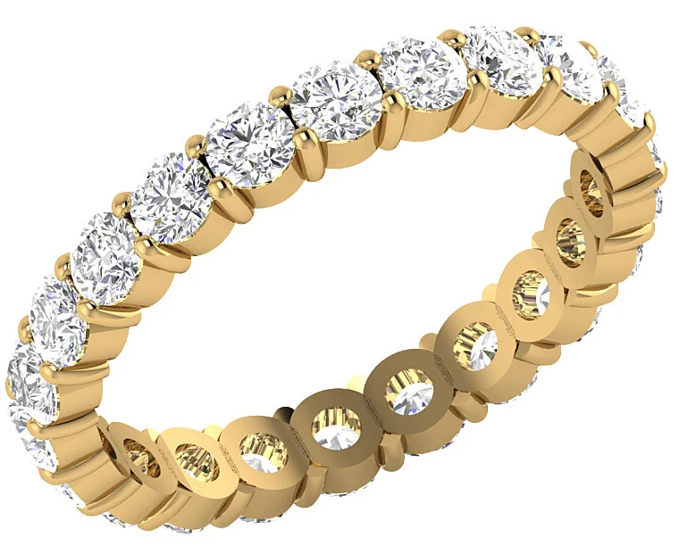 The Dakota Classic Full Eternity Ring Rose Gold 2 Carat Natural Diamond Prong Set - Image 3