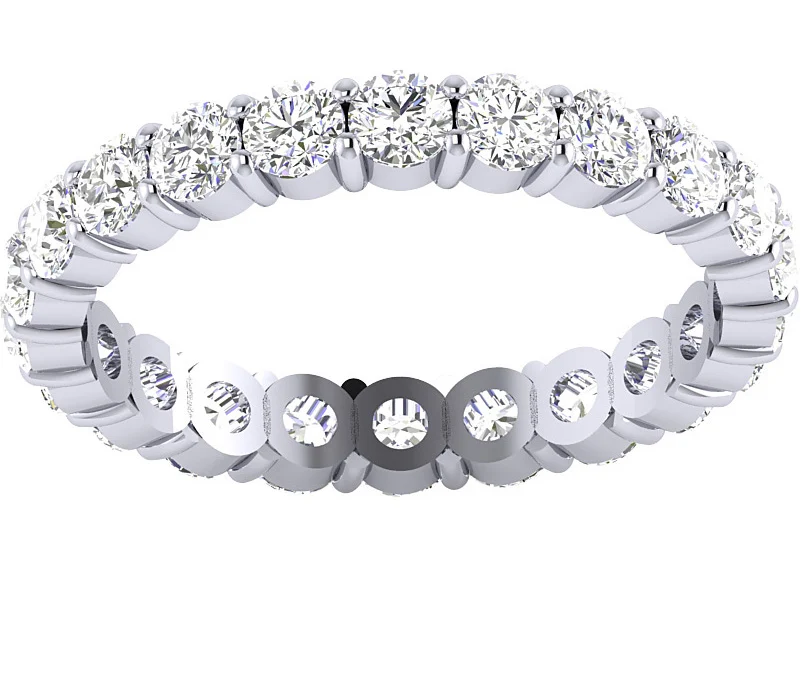 The Dakota Classic Full Eternity Ring Rose Gold 2 Carat Natural Diamond Prong Set - Image 4