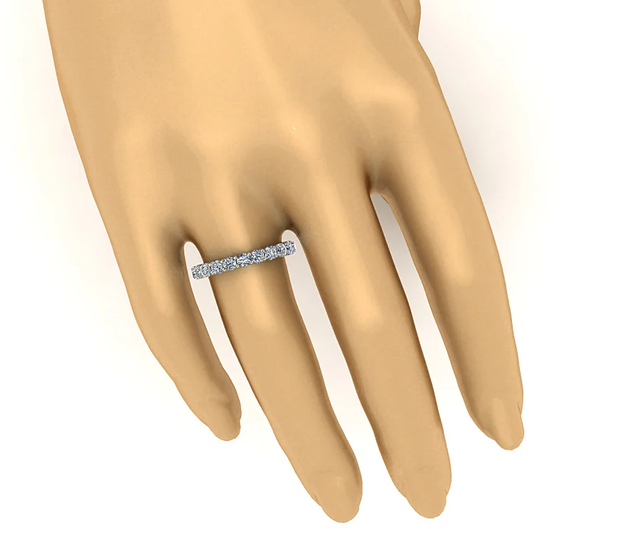 The Dakota Classic Full Eternity Ring Rose Gold 2 Carat Natural Diamond Prong Set - Image 8