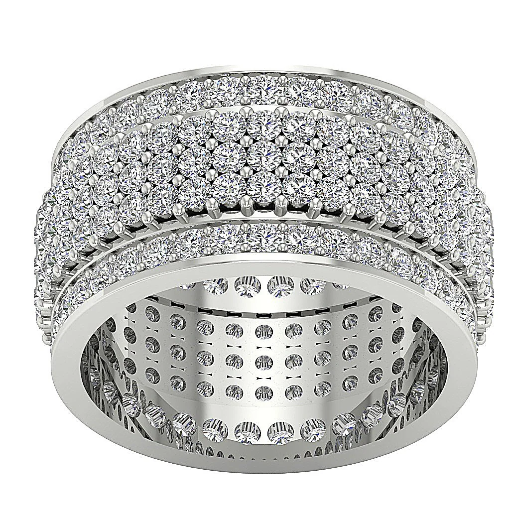 The Dallas Sparkly Round Brilliant Cut Diamond Eternity Engagement Ring 14K Solid White Gold