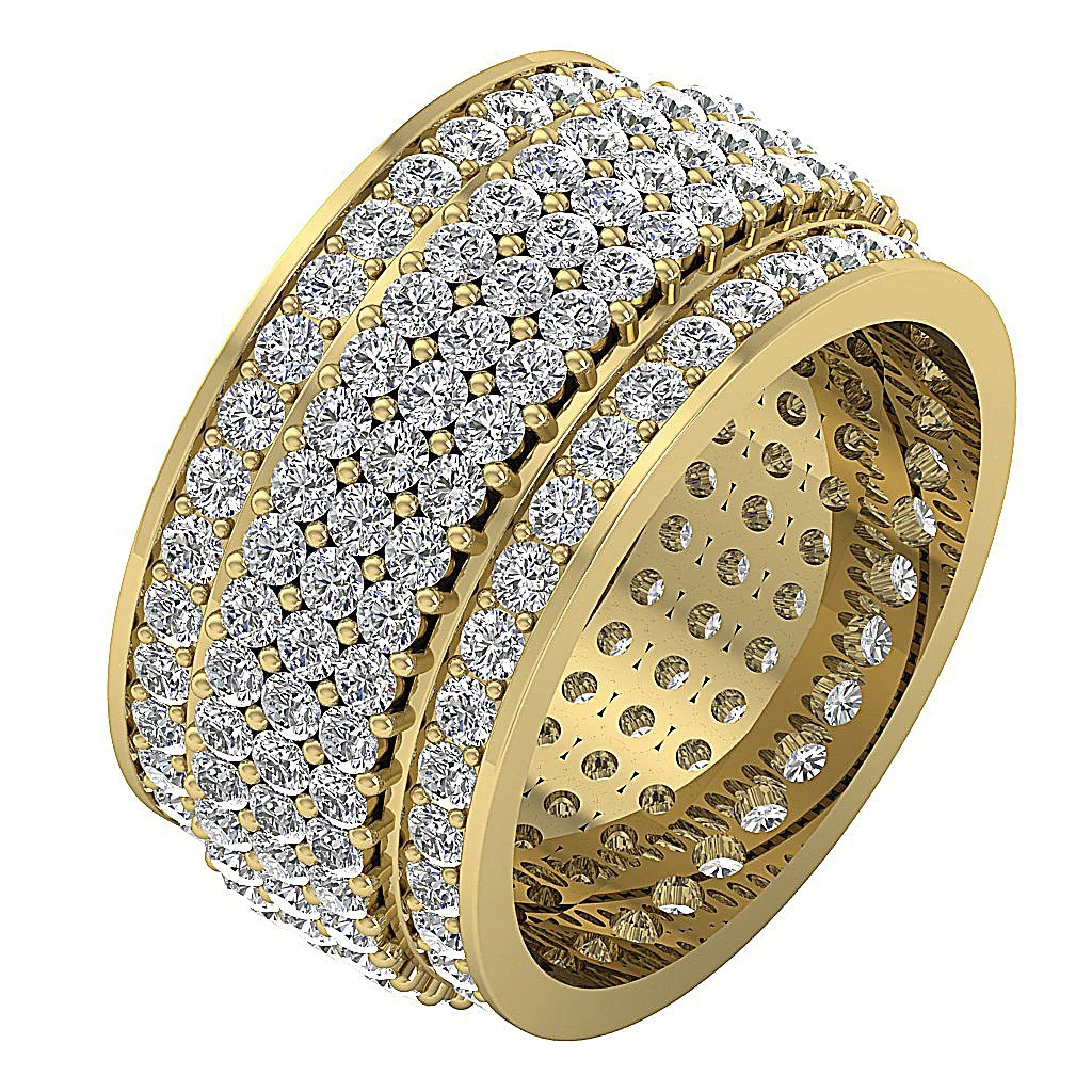The Dallas Sparkly Round Brilliant Cut Diamond Eternity Engagement Ring 14K Solid White Gold - Image 3